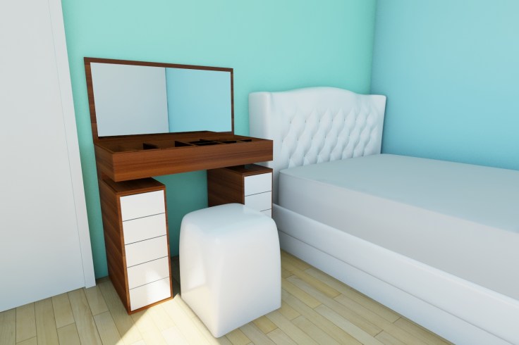 dresser with white lacquer finish drawers