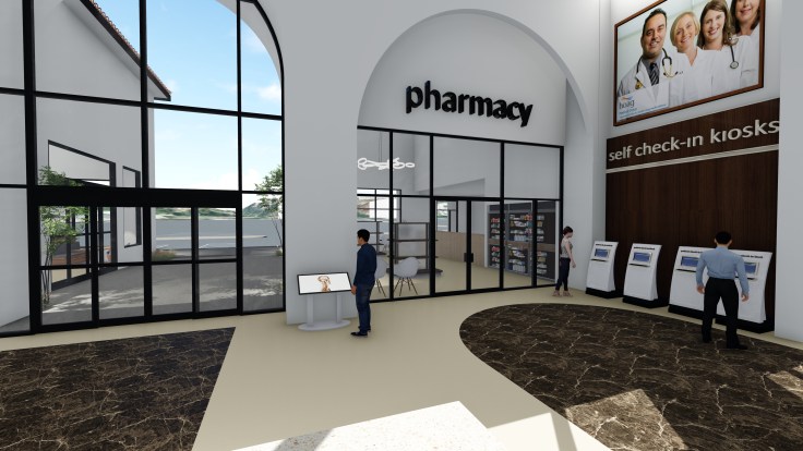 pharmacy and self check in kiosks